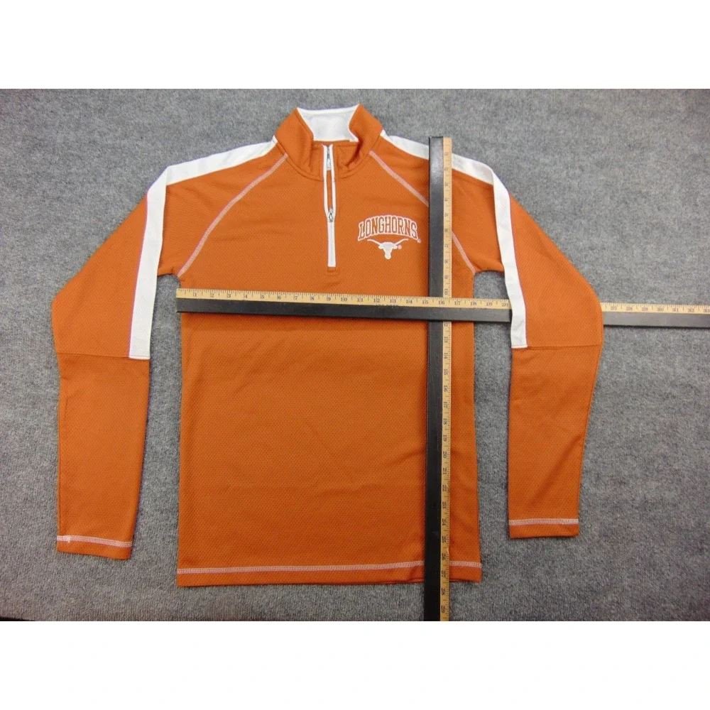 Texas Longhorns Pullover Mens Small 1/4‎ Zip Orange Solid NCAA Gameday Sporty